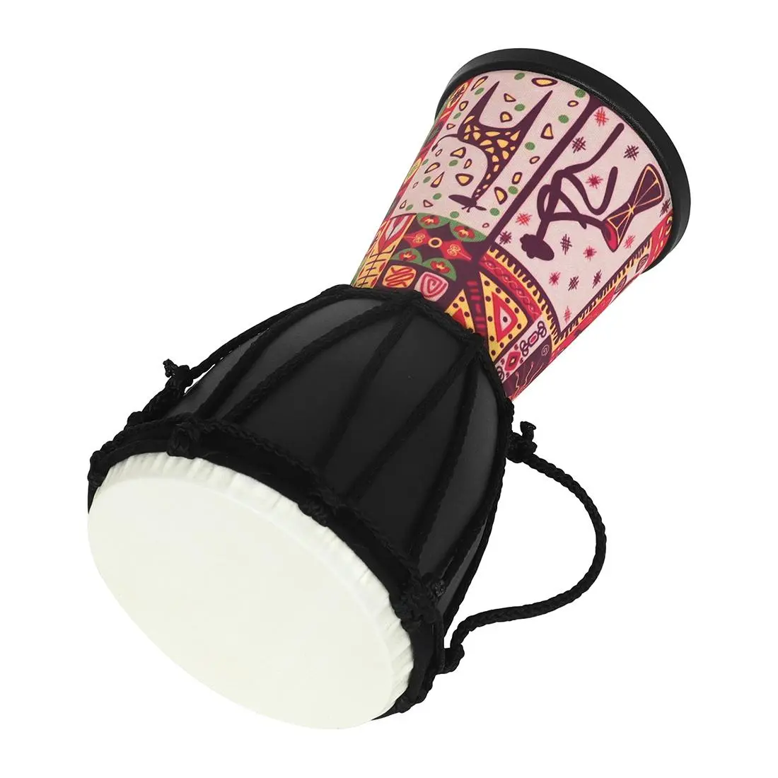 4 Inch African Round Drum  1 Count Portable Handheld Percussion Drum, Musical Instrument for Teenager, Musical Instrument for Home & School & Party