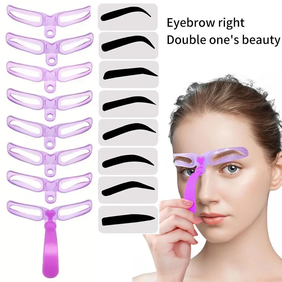 Eyebrow Trimming Aid Tool, 8 Counts/set Professional Eyebrow Trimming Aid Tool, Eye Brow Shaping Aid Tool, Handheld Eyebrow Shaping Aid Tool, Makeup Tool Brush Waterproof Mascara