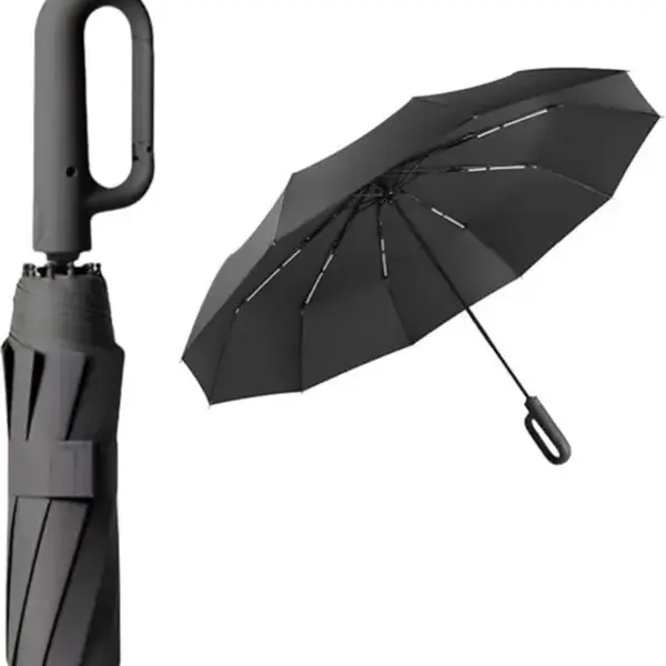 Automatic Folding Umbrella 1 Count 60pcs Portable Rain Umbrella with Loop Buckle Windproof Waterproof for Men Women