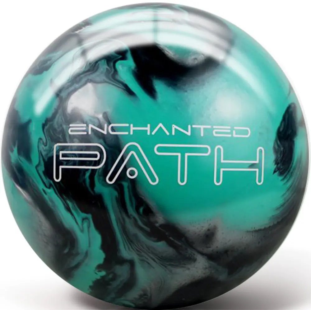 PYRAMID Enchanted Path Rising Hybrid Reactive Bowling Ball, Teal/Black/Silver - For Medium Conditions and Benchmark Ball Motion, Bowling Balls, Unique Look