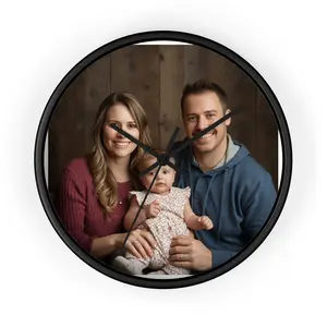 Custom Family Photo Wall Clock | Personalized Photo Clock