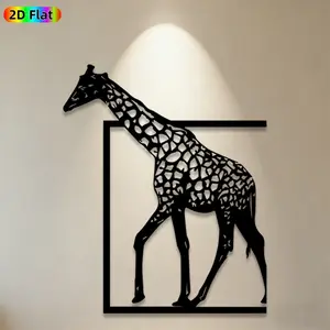 1pc Giraffe Metal Wall Art, Lifelike Giraffe Statue Mural, Ideal Gift for New Year, Christmas, Animal Decor Enthusiasts, Weather-Resistant Metal Wall Decor Wall Sculptures, Perfect for Patio Wall & Garden Fence, Modern Home Decor