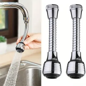 2pcs, 360° Rotating Faucet Extender, Dual Spray Modes (Powerful/Stream), Anti-Splash Design - Durable ABS Material, Tool-Free Installation, Suitable for Bathroom and Kitchen Sinks - Compatible with Most Faucets - Space-Saving Faucet Accessory