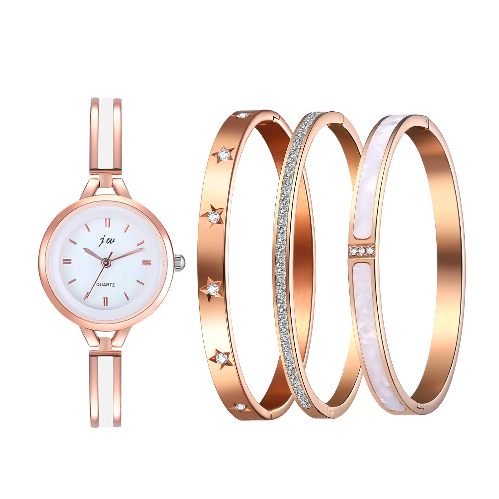 OIDEA Women's Small Round Rhinestone Roman Numeral Bracelet Watch - Alloy, Bling, Diamond-Stoned, Dressy, Fashionable Quartz Bangle Wristwatch for Summer, Alloy Quartz Watches, Bling Quartz Watches