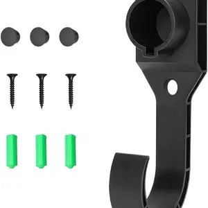 EV Charger Holder for SAE J1772 Charger, Wall-Mount EV Charging Cable Holder with Hook, Heavy Duty Electric Vehicle Charger Nozzle Holster Dock, Universal Car Accessories
