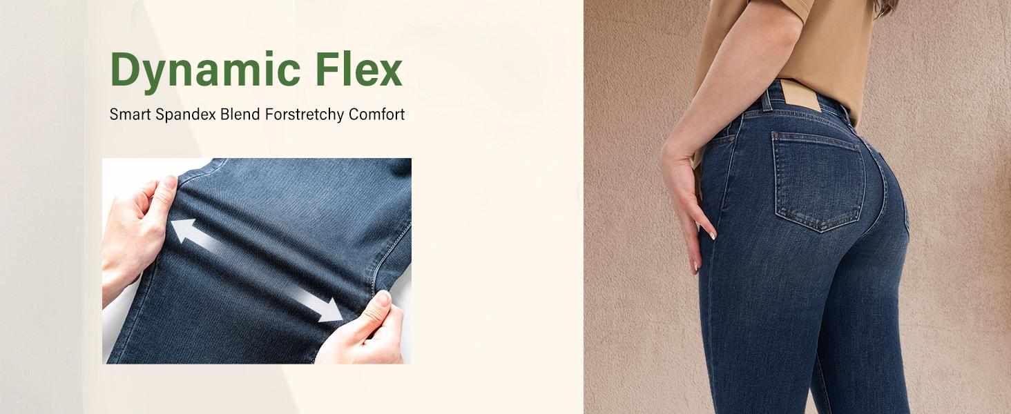 Women's Minimalist High Waist Denim Stretch Straight Leg Jeans, Trendy Multi-Pocket Denim Trousers for Women, Classic Women's Pants, Street Womenswear, Cute Jeans