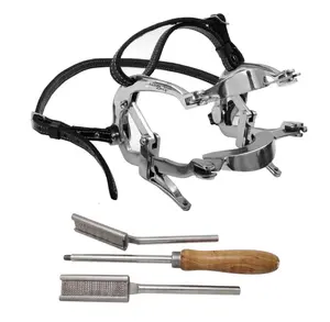 Equine Dental Millenium Speculum with Hand Floats Set Stainless Steel Leather