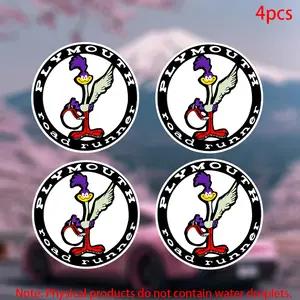 4pcs-1969 Plymouth Roadrunner Sticker-car stickers for doors, windows, laptops, luggage, furniture and bumpers-durable adhesive vinyl material
