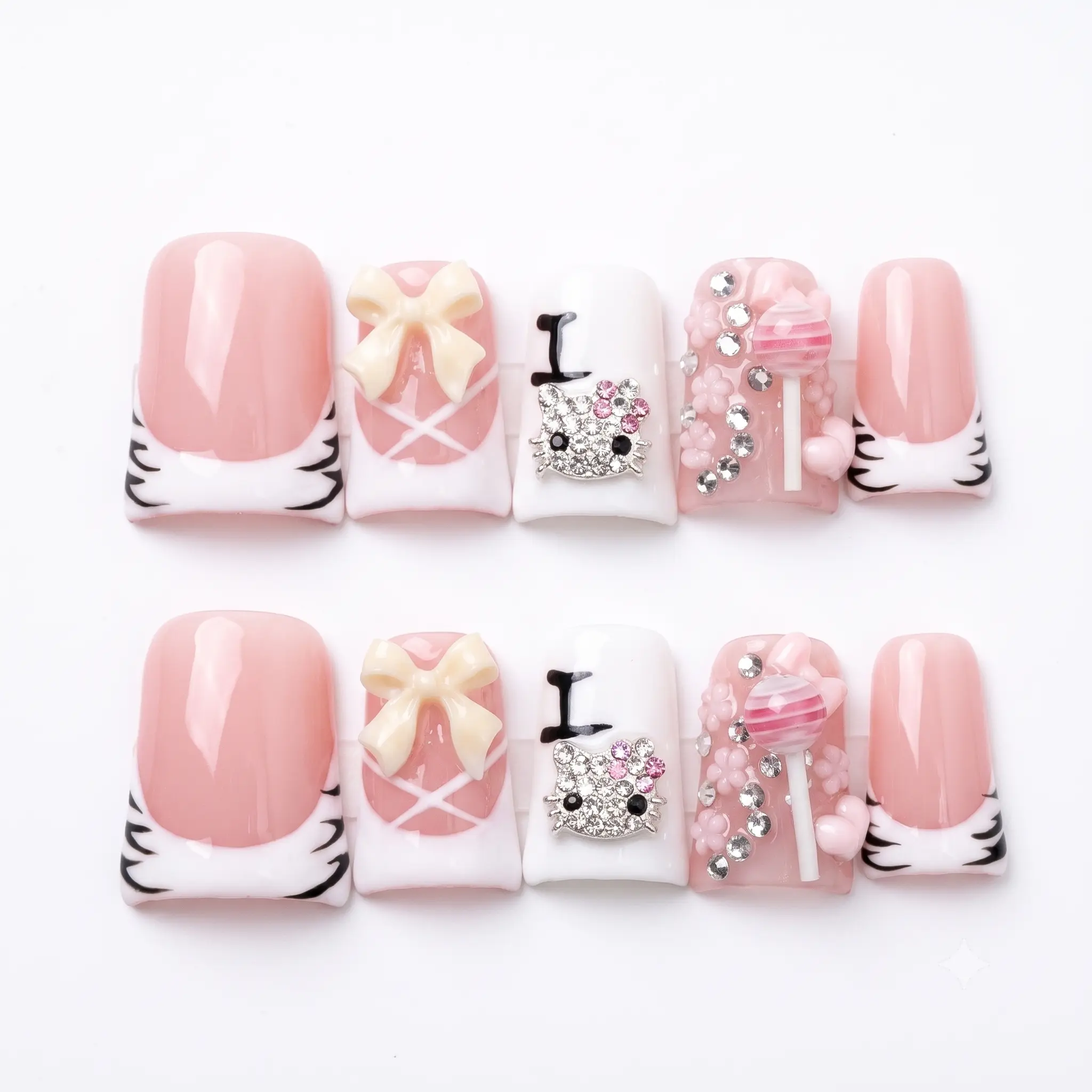 【$10 off $20】 TikTok Viral! Cute Pink Princess - Duck Bill Shape! Handmade Press-on Nails, Reusable & Easy to Apply. A Must-Have for 2025 Trendy Nail Art! #3DNailArt #PressOnNails, Diy Nail Kit, Salon-Worthy