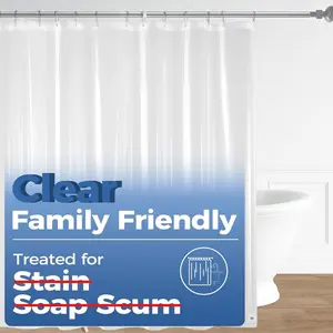 Clear PEVA Shower Curtain Liner 72x72 – Waterproof Bathroom Curtain with 3 Magnets, Mold-Resistant Plastic Shower Liner for Tub & Shower, Durable & Easy Clean