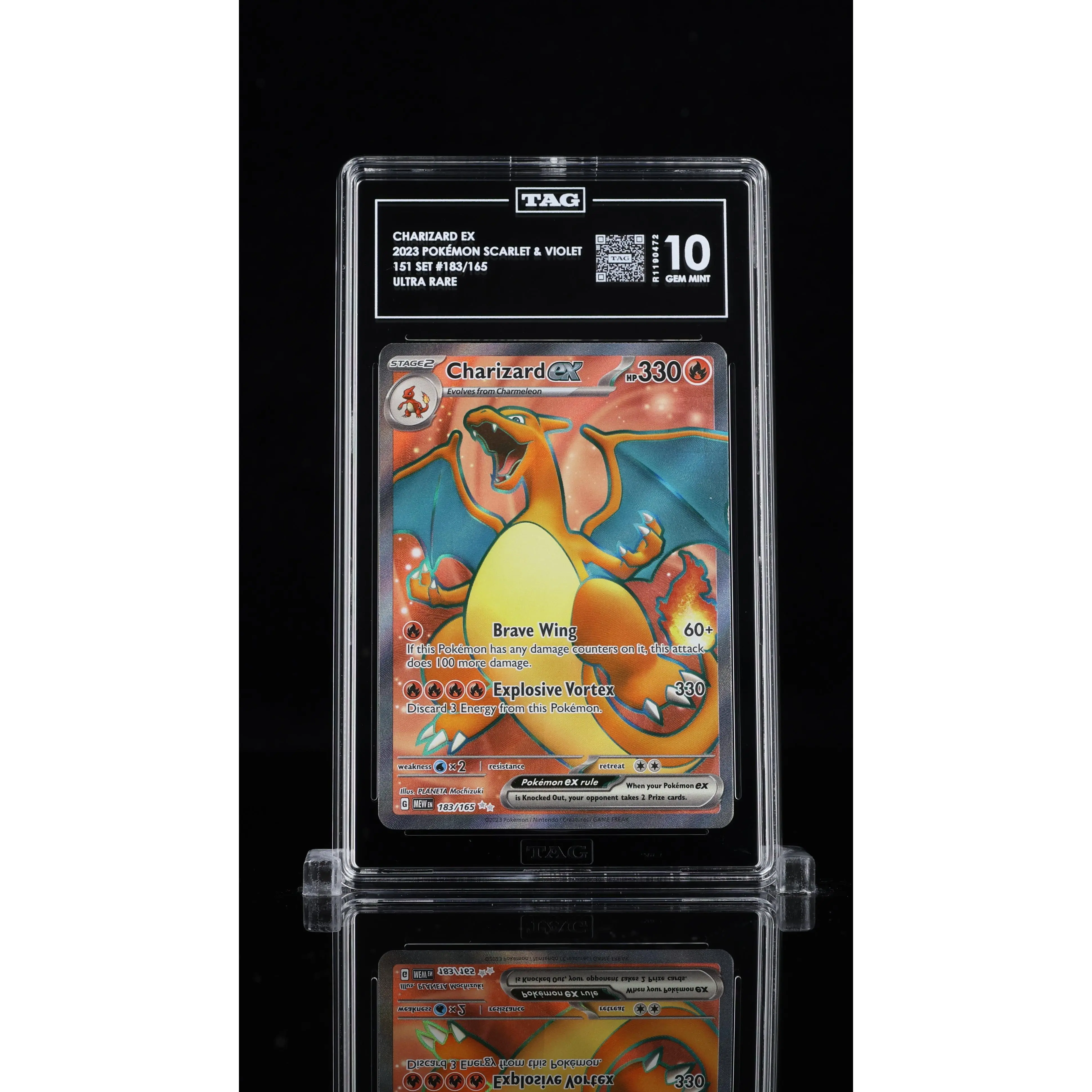 Charizard EX 183/165 Ultra Rare 151 Pokemon Tag 10 Gem Mint