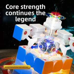 Competition-Grade Purple 3-Level Magnetic Speed Cube with Magnetic Levitation, Intelligent AI, and Online AI Battle Capability