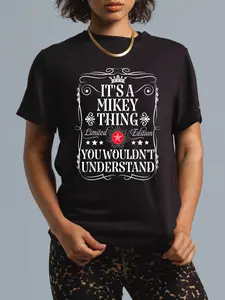 100% Cotton Unisex Mikey Name Its A Mikey Thing You Wouldn't Understand Unisex-Adults Unisex Short Sleeve T-Shirt Vintage Gaphic Round Neck Tee