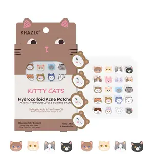 Cute Cat Pattern Pimple Patch, 1 Box Hydrocolloid Acne Cover Patches, Facial Skin Care Accessories for Women & Men