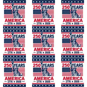Set of 9 Iron-On Patches, Usa Flag and Liberty Statue Design, Durable and Washable, Ideal for Clothes, T-Shirts, Jeans, Backpacks, Hats, Pillows