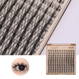 Natural Curl Lash Clusters 10-18mm Fluffy and Thick Individual Eyelash Extensions 200 pcs Lash Trays DIY Kit with Tools Makeup Cosmetic for Beginners & Professionals