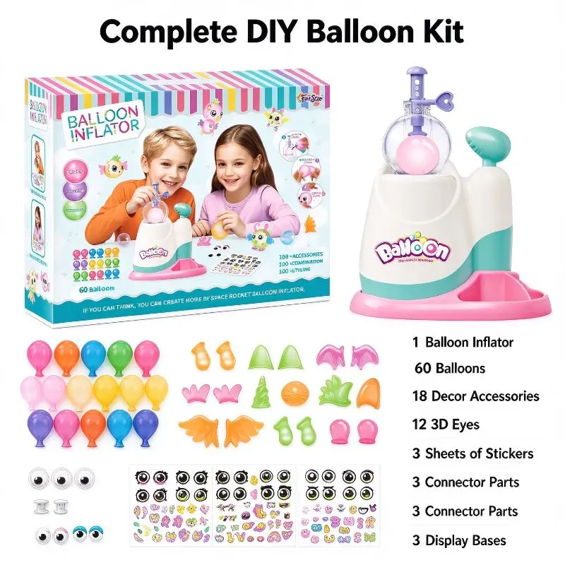Magic Sticky Balloon Inflator, DIY Bobo Balloon Craft Set