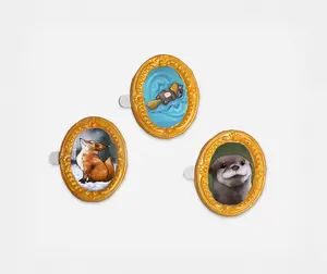 Mini Wax Frame Art – Animal Set of 3 (Oval)