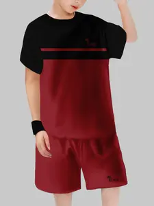 Boys' Short Sleeve Set, Lightweight Luxury Cool Two-Piece, Casual Fitted Cartoon Pattern, Clothes Kids, Summer Fashion for Kids