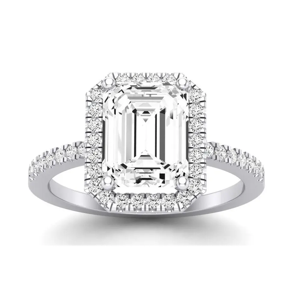 Bergenia - Emerald Moissanite Engagement Ring
