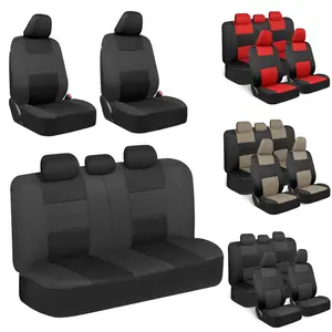 For Volkswagen 5 Seat Covers Car Front Rear Full Set Cloth Polyester Cushion Pad Protector Mat with Zipper, 4 Season Anti-Slip Breathable Universal
