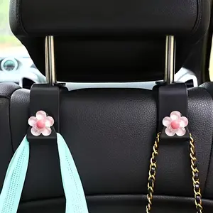 Car Seat Back Hook, 2pcs Cute Flower Design Car Seat Back Hanger, Multifunctional Car Interior Accessories for Car Stowing & Tidying