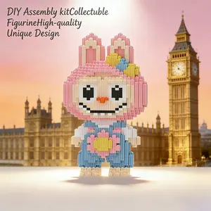 London Sakura Rabbit 3D Puzzle Building Blocks Decoration, Home Office Shelf Decor, Party Tabletop Display, Ideal Gift for Holidays