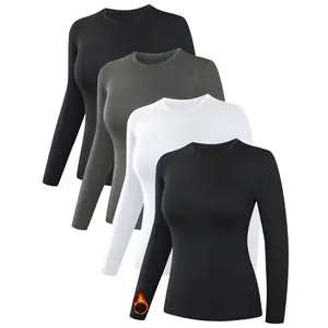 3/4 Pack Women's Thermal Shirts  Women Fleece Lined Long Sleeve Base Layer Tops For Winter Cold Weather