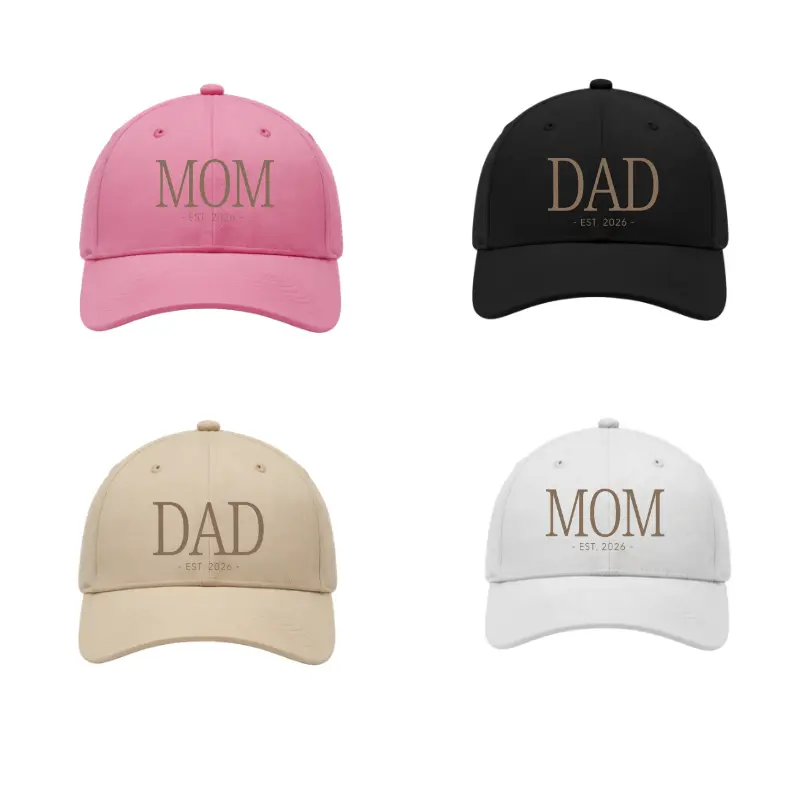 Mom Dad Est 2026 Baseball Cap | Matching New Parent Announcement Hats | Est 2026 Baby REveal Gift Cap | Trendy PrEgnancy Reveal Dad Hat