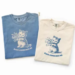 Comfort Colors Cat Meme Shirt, Rage Consumes Me Tee, Vintage Style, Cat Lover Gift