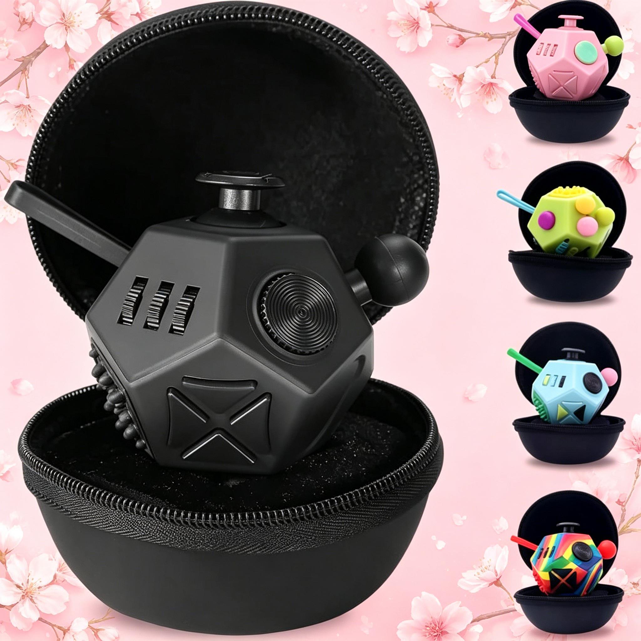 6-Sided Infinity Stress Relief Cube for Adults & Kids | Improves Focus & Mindfulness, Silent & Audible Modes, Portable with Carry Case