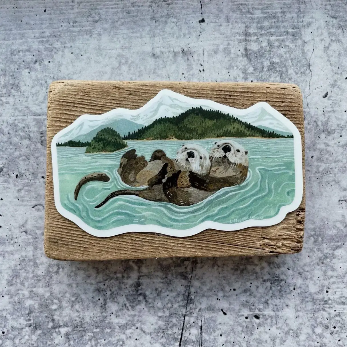 Island Otter Sticker | Premium Die Cut Vinyl Stickers | For Laptops, Water Bottles, Journals, Hydroflasks, , Laptop Water Bottle Decal Sticker