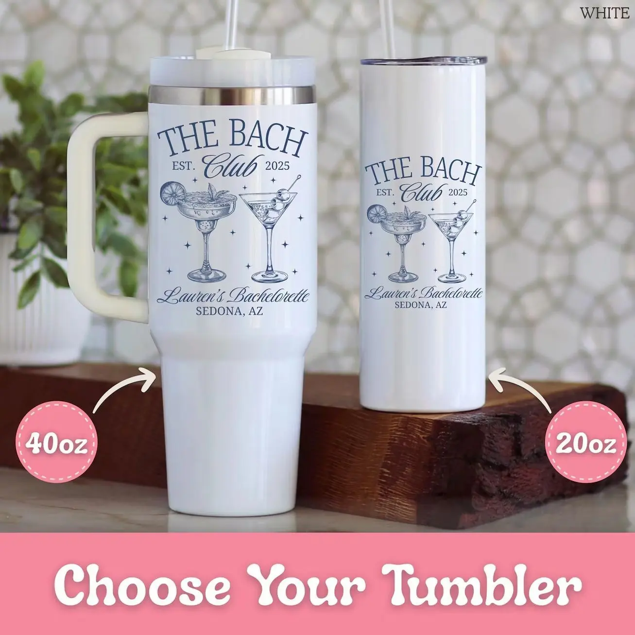 Bachelorette Tumbler Personalized Bachelorette 40oz Tumbler with Handle Custom Bachelorette Gift for Bachelorette Cup for Bachelorette Party