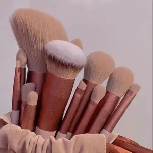 13-Piece Professional Makeup Brush Set: Foundation, Eyeshadow, Blush Brushes with Ergonomic Non-Slip Grip, Washable, Travel-Friendly, Precision Application with Pouch. Ideal for Studio & Daily Use.