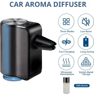 Car Air Purifiers Purifier Humidifier Freshener Essential Diffuser Fragrance Aroma AI Aromatherapy Perfume Oil Ionizer Generator Three Modes Low Noise Fast Charging Long-lasting Ultrasonic Atomization Stylish Metal Design