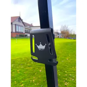 RYL/T Golf Metal Landing Pad I Metal Cart Attachment or Bag Clip for Quick and Easy Use of Magnetic Golf Gear & Accessories - Velcro Non-Slip Strap for Cart Attachment and Dry Glove Slot Technology