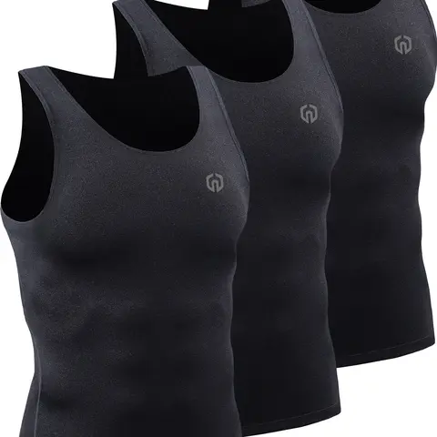 NELEUS Men's Dry Fit Polyester Tank Tops - Slim Fit, Breathable, Quick-Dry Gym Workout Wear, Athletic Activewear Sleeveless Sports Vest Built for Yoga, Training