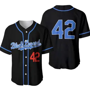 Men's Black #42 Jackie Robinson Retro Baseball Jersey