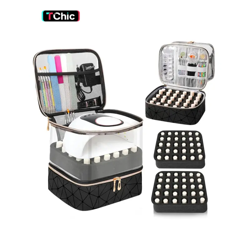 Transparent Nail Polish Storage Box Holds 60 Bottles (15ML), Dual Layer Manicure Organizer, Makeup Organizer Box, Halloween Christmas Gift