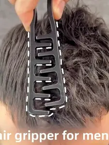 2pcs Men's Hair Styling Combs, Hair Care Styling, Portable Plastic Design, Heatless Styling Tools, Root Lift Volume, Slick Back Tidy Flyaways, Travel Office Daily Use, Father's Day Gift