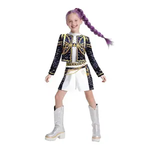 Pop Singer Costume for Girls,Halloween Stage Star Cosplay Dress Up