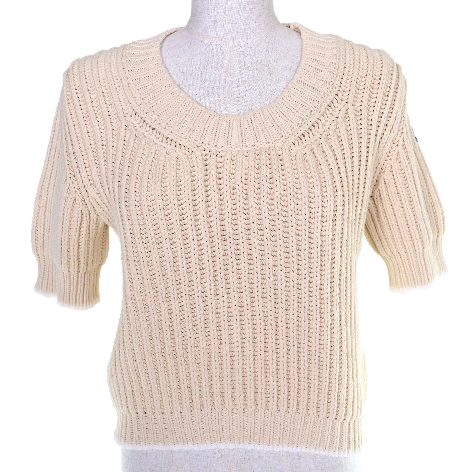 Pre-owned MONCLER Cotton Small Leather Goods GIROCOLLO TRICOT Knit Top