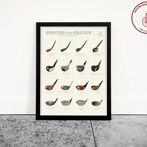 Golf Wall Art, Evolution of the Golf Club, Drivers, Golf Poster, Golfer Gift, Vintage Golf