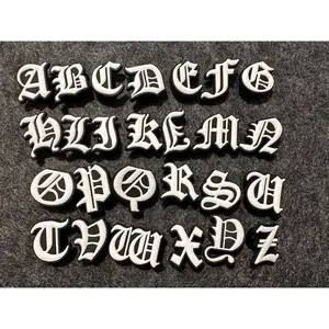 Ancient greek alphabet Design Kids Alphabet Letter Shoe Charms White and Black