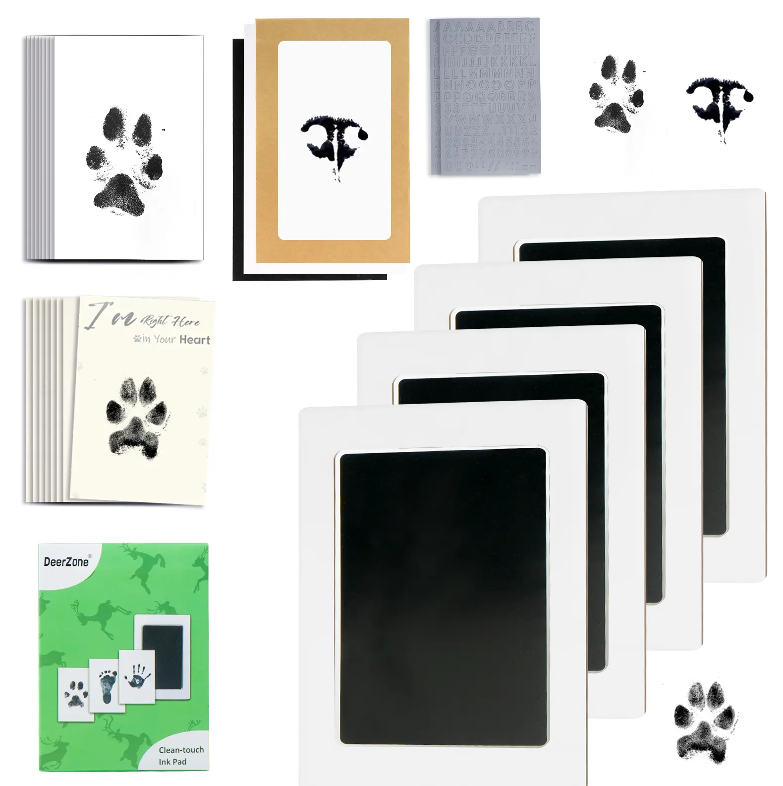 4-Pack Inkless Paw Print Kit for Dogs,Cats & Babies - Clean Touch Dog Nose & Baby Handprint Kit,Mess Free Dog Paw Print Kit,4-Pcs Ink Pads - Keepsake Gifts for Pet Lovers,New Moms