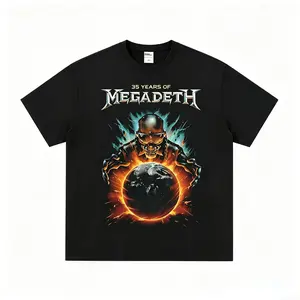 Megadeth "35 Years" Anniversary Graphic Tee| Vic Rattlehead Thrash Metal 100% Cotton T-Shirt| Premium Heavyweight Cotton