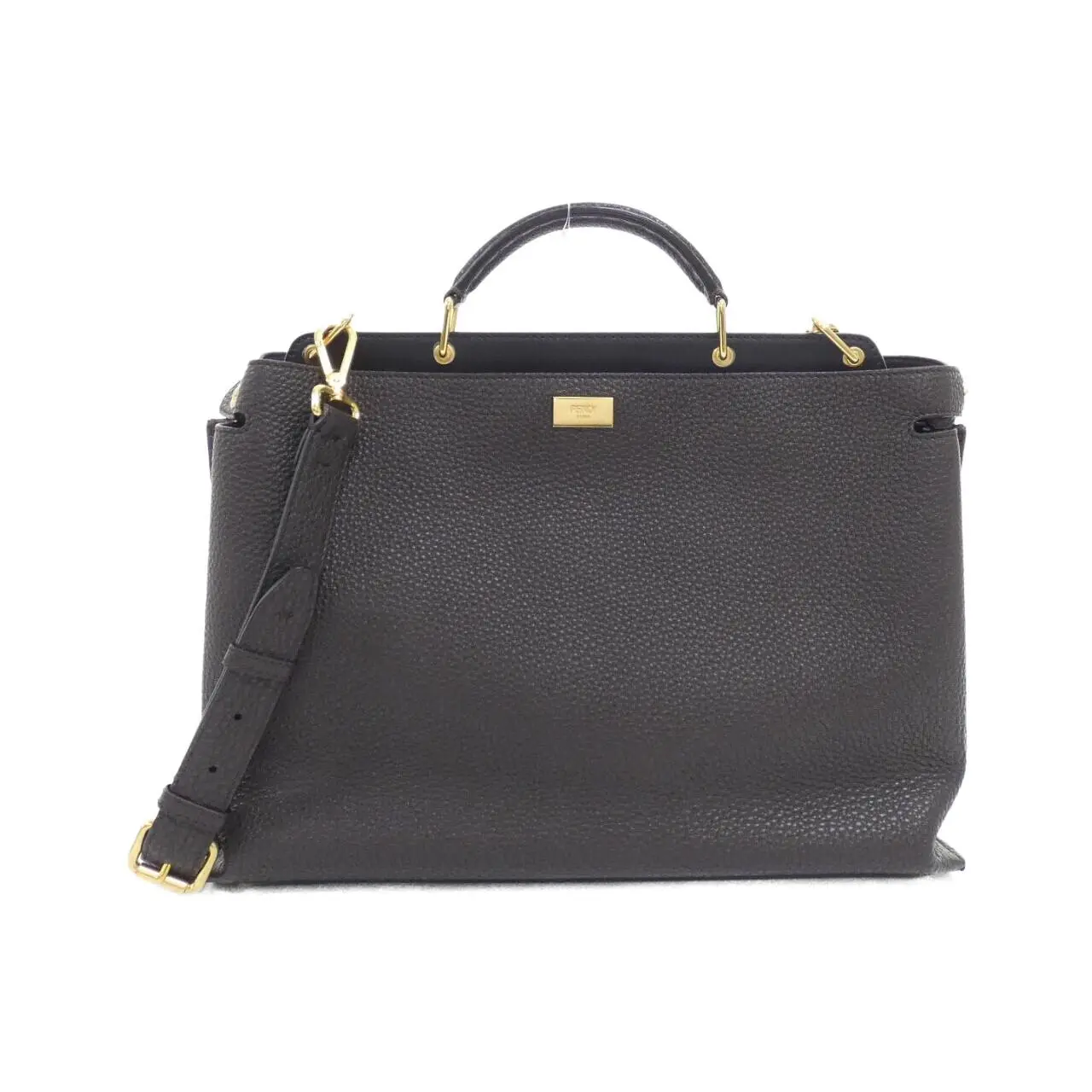 Pre-owned FENDI Calfskin Tote Bags Selleria Peekaboo Essential Calf Handbag