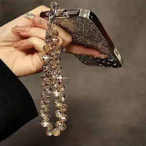 Luxury Crystal Beaded Phone Lanyard, Wrist Short Strap with Clip, Universal Phone Holder, Backpack Car Key Charm, Phone Charms, Perfect Gift