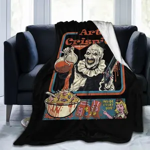 Art The Clown Terrifier Horror Film Blanket Plush Lightweight Fluffy Soft Flannel Fleece Blankets for Bed Sofa Couch Living Room