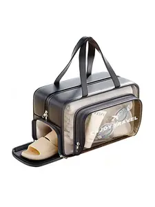 Large Capacity PVC Wash Bag, Dry Wet Separated Swimming Bag, Swimsuit Beach Bag, Gym Storage Makeup Bag, Trainer Bag, Sports Bags, Travel Organizer